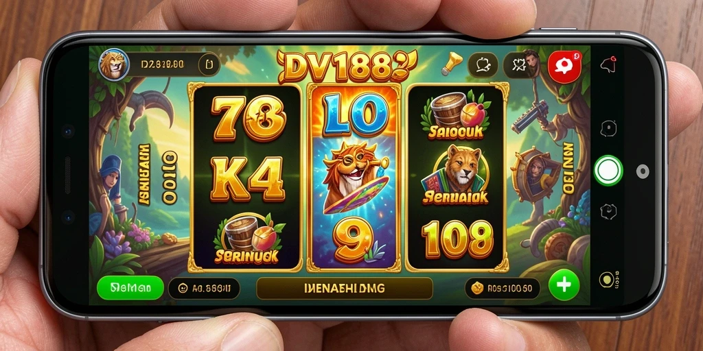Tampilan gameplay slot DV188 yang menarik dan penuh warna.