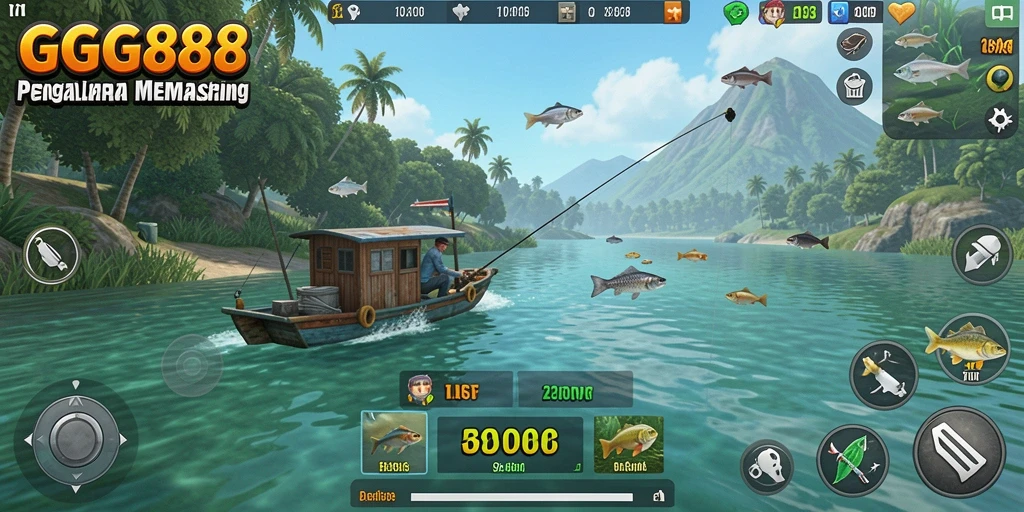 Tangkapan ikan yang menakjubkan dalam GGG888 saat gameplay.