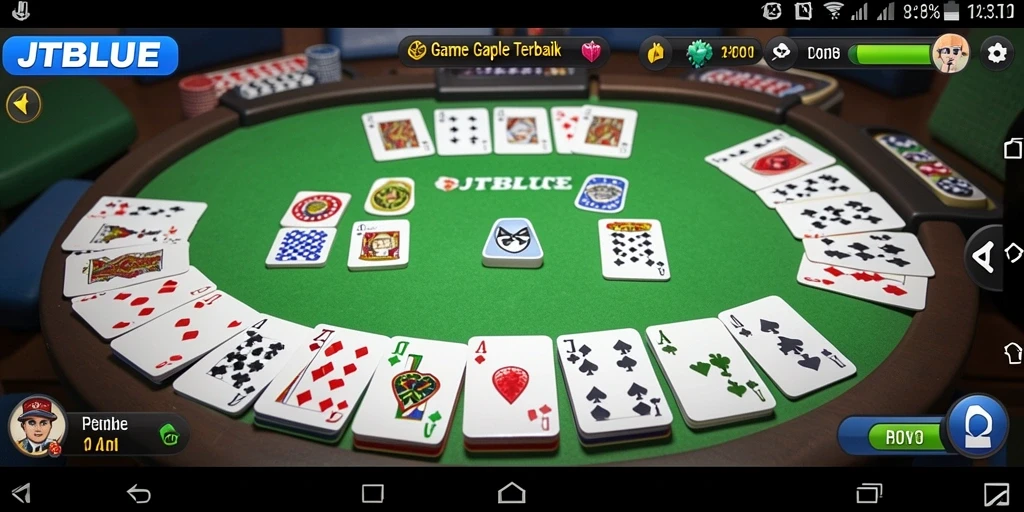 Tampilan gameplay JTBLUE yang seru dan interaktif dalam bermain Gaple.