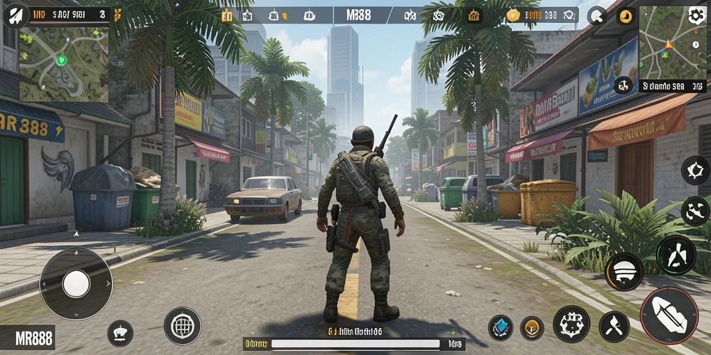 Tampilan gameplay MR888 yang penuh warna dan detail.