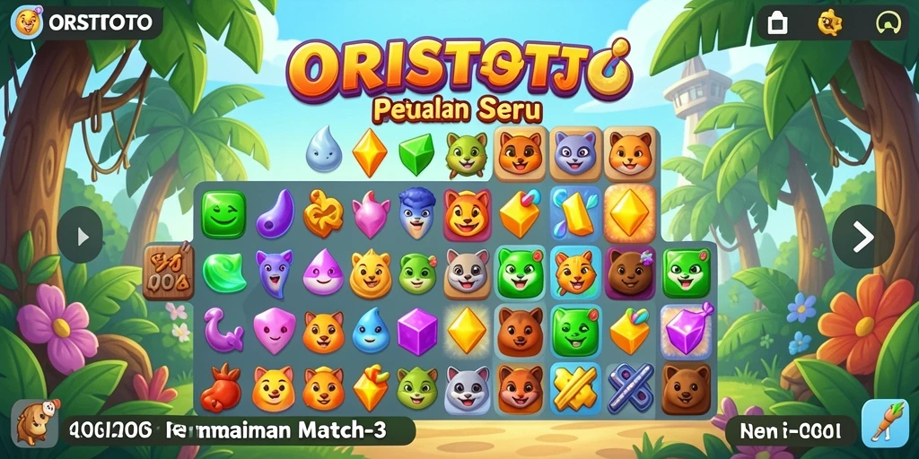 Gameplay seru ORISTOTO dengan kombinasi warna-warni.