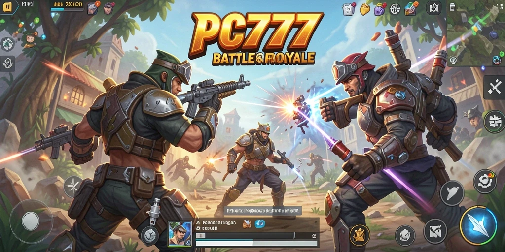 Screenshot gameplay PC777 yang mendebarkan dalam aksi Battle Royale.