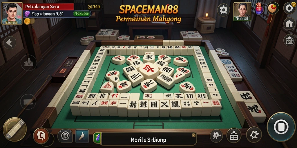 Tampilan gameplay SPACEMAN88 dengan grafis Mahjong yang menarik.