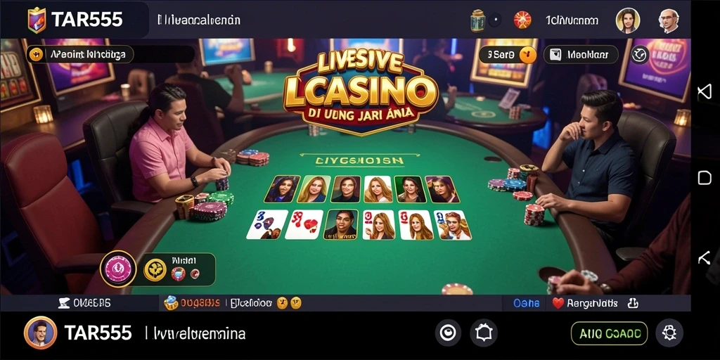 Tampilan layar permainan Live Casino yang mendebarkan di TAR555.