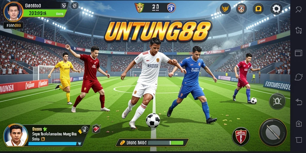 Tampilan gameplay seru dari UNTUNG88 saat pertandingan sepak bola berlangsung.