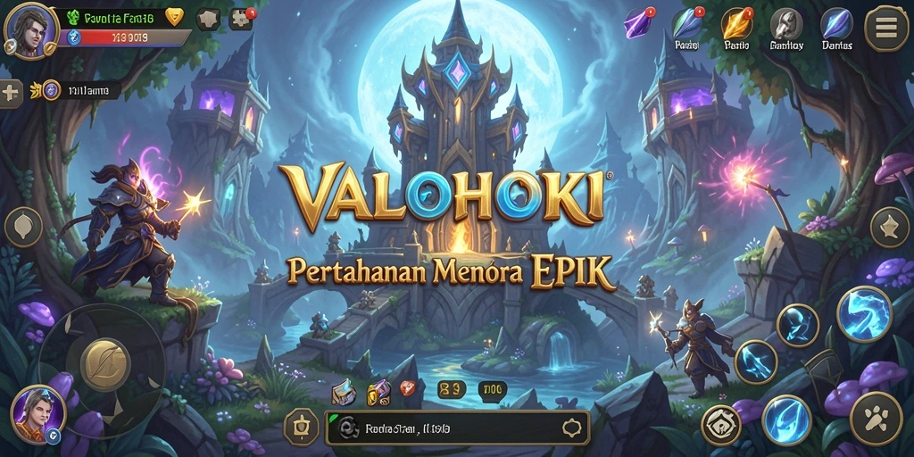 Tampilan gameplay VALOHOKI yang intens dan strategi menara.