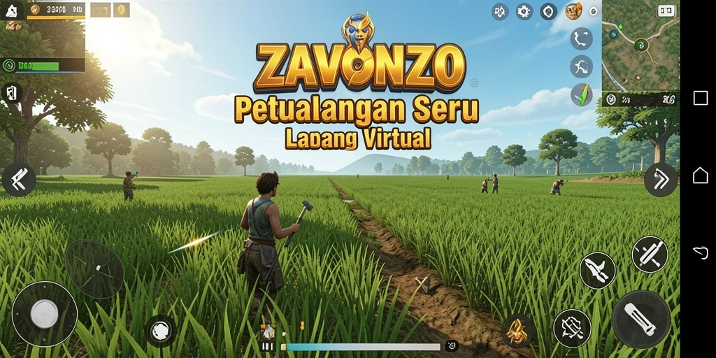 Tampilan gameplay ZAVONZO yang menarik dalam bertani.